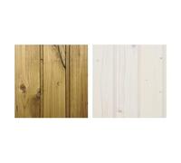 TIMBELA Lot de produits de protection pour la peinture des maisons en bois intérieur et extérieur - 5 l de produit de protection blanc + 5 l de produit de protection Olivier + CADEAU lots de pinceaux