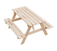 Timbela m018-1 table enfant en bois 90x90xh50 cm