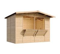 Kiosque en bois TIMBELA - M150 - H232 x 336 x 263 cm - Pin/épicéa - Construction de panneaux