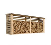 TIMBELA M203 Abri à bûches -l112xL450xH199 cm/ 4m2 - Abri De Stockage du Bois et Range bûches extérieur