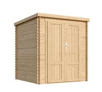 TIMBELA M309F1+M309G Abri De Jardin en Bois 3,53 m², Cabane De Jardin Extérieure avec Parois De 19 mm, Cabanon De Jardin Extérieur pour Outils Et Vélos, Sol Imprégné, Portes À Panneaux