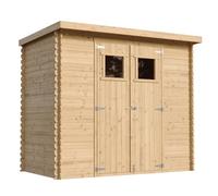 TIMBELA M310 Abri de Jardin en Bois - Stockage extérieur l239xL142xH200cm/2.63 m2 - Petit abri à Outils, Local à vélos - Toit imperméable, fenêtres