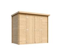 TIMBELA M310C1+M310G Abri de Jardin en Bois 2,63 m², Cabane de Jardin Extérieure avec Parois de 19 mm, Cabanon de Jardin Extérieur pour Outils et Vélos, avec Sol imprégné