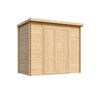 TIMBELA M310F1+M310G Abri De Jardin en Bois 2,63 m², Cabane De Jardin Extérieure avec Parois De 19 mm, Cabanon De Jardin Extérieur pour Outils Et Vélos, Sol Imprégné, Portes À Panneaux