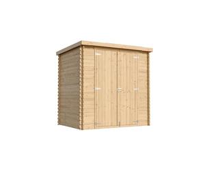 TIMBELA M311C1+M311G Abri de Jardin en Bois 2,22 m², Cabane de Jardin Extérieure avec Parois de 19 mm, Cabanon de Jardin Extérieur pour Outils et Vélos, avec Sol imprégné