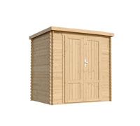 TIMBELA M311F1 Abri De Jardin en Bois 2,22 m², Cabane De Jardin Extérieure avec Parois De 19 mm, Cabanon De Jardin Extérieur pour Outils Et Vélos, sans Plancher, Portes À Panneaux en Bois Massif