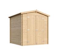TIMBELA M343C1 Abri de Jardin en Bois 3,53 m², Cabane de Jardin, Parois de 19 mm, Cabanon de Jardin, Outils, Vélos, Portes à Deux Battants, sans Plancher