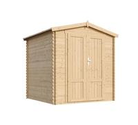 TIMBELA M343F1+M343G Abri De Jardin en Bois 3,53 m², Cabane De Jardin Extérieure avec Parois De 19 mm, Cabanon De Jardin Extérieur pour Outils Et Vélos, Sol Imprégné, Portes À Panneaux