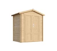 TIMBELA M367F1 Abri De Jardin en Bois 1,98 m², Cabane De Jardin Extérieure avec Parois De 19 mm, Cabanon De Jardin Extérieur pour Outils Et Vélos, sans Plancher, Portes À Panneaux en Bois Massif