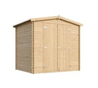 TIMBELA M369C1 Abri de Jardin en Bois 4,33 m², Cabane de Jardin, Parois de 19 mm, Cabanon de Jardin, Outils, Vélos, Portes à Deux Battants, sans Plancher