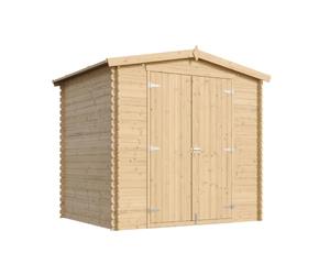 TIMBELA M369C1 Abri de Jardin en Bois 4,33 m², Cabane de Jardin, Parois de 19 mm, Cabanon de Jardin, Outils, Vélos, Portes à Deux Battants, sans Plancher