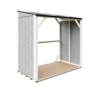 TIMBELA M984-TUNDRA Grey Abri à bûches 2,54 m², abri pour Bois de Chauffage avec capacité de Stockage de ~4,4 m³