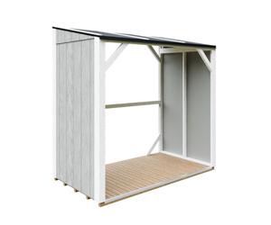 TIMBELA M984-TUNDRA Grey Abri à bûches 2,54 m², abri pour Bois de Chauffage avec capacité de Stockage de ~4,4 m³