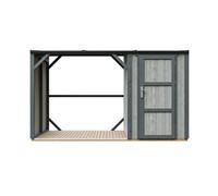TIMBELA M985-TUNDRA Cavern Abri à bûches avec Remise 4,14 m², abri pour Bois de Chauffage avec Rangement fermé