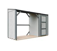 TIMBELA M985-TUNDRA Cavern Abri à bûches avec Remise 4,14 m², abri pour Bois de Chauffage avec Rangement fermé