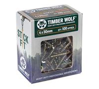 Timber TW40030 Boîte de 100 vis à bois en zinc et jaune (doré) 4 x 30 mm