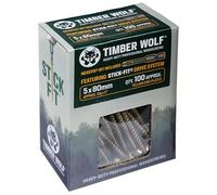 Timber Wolf TW50080 Vis à bois - 5,0 x 80 mm - Boîte de 100, zinc et jaune (or)