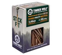 TIMBER WOLF TW50090 Vis à bois - 5,0 x 90 mm - Boîte de 100, zinc et jaune (or)