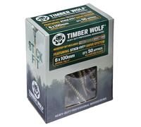 Timber Wolf Vis à bois - 6,0 x 100 mm - Boîte de 50, zinc et jaune (or)