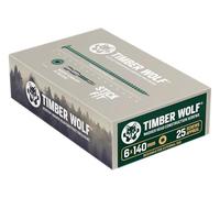 Timber Wolf Vis de construction en bois à tête de rondelle - 6,0 x 140 mm (boîte de 25 pièces)
