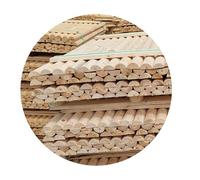 TIMBERMIK ½ ⌀8cm 4-Pack Baguettes Demi-Rondes Longueur: 160 cm Bâton en Bois de Pin Barre de Clôture De Jardin Exterieur Non Imprégné Résistant Aux Intempéries Palissade Halfrounds