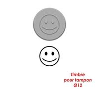 Timbre Caoutchouc Pour Tampon Encreur 17mm Smiley