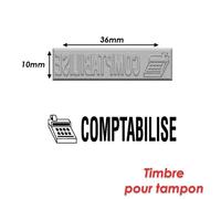 Timbre Caoutchouc Pour Tampon Encreur 40x10mm Comptabilisé