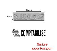 Timbre caoutchouc pour tampon encreur 40x10mm Comptabilisé