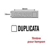 Timbre caoutchouc pour tampon encreur 40x10mm Duplicata