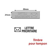 Timbre caoutchouc pour tampon encreur 40x10mm Lettre Prioritaire