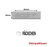 Timbre Caoutchouc Pour Tampon Encreur 40x10mm Texte Allemand Packchen