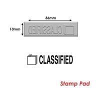 Timbre Caoutchouc Pour Tampon Encreur 40x10mm Texte Anglais Classified
