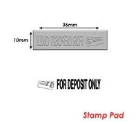 Timbre Caoutchouc Pour Tampon Encreur 40x10mm Texte Anglais For Deposit Only