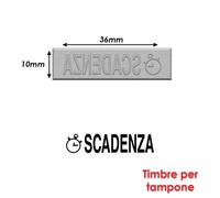 Timbre Caoutchouc Pour Tampon Encreur 40x10mm Texte Italien Scadenza