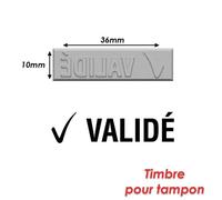 Timbre Caoutchouc Pour Tampon Encreur 40x10mm Validé