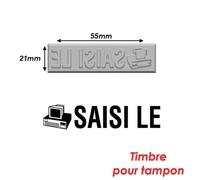 Timbre Caoutchouc Pour Tampon Encreur 55x21mm Saisi Le