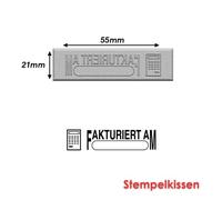 Timbre Caoutchouc Pour Tampon Encreur 55x21mm Texte Allemand Fakturiert Am