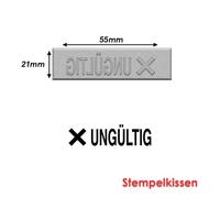 Timbre Caoutchouc Pour Tampon Encreur 55x21mm Texte Allemand Ungultig