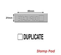 Timbre Caoutchouc Pour Tampon Encreur 55x21mm Texte Anglais Duplicate