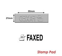 Timbre Caoutchouc Pour Tampon Encreur 55x21mm Texte Anglais Faxed