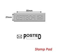 Timbre Caoutchouc Pour Tampon Encreur 55x21mm Texte Anglais Posted 2