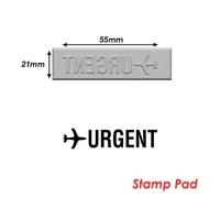 Timbre Caoutchouc Pour Tampon Encreur 55x21mm Texte Anglais Urgent