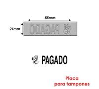 Timbre Caoutchouc Pour Tampon Encreur 55x21mm Texte Espagnol Pagado
