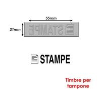 Timbre Caoutchouc Pour Tampon Encreur 55x21mm Texte Italien Stampe