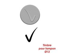 Timbre Caoutchouc Pour Tampon Encreur Diametre 12mm Validé