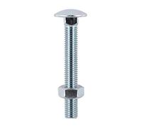 TIMco BZP Boulon avec écrou hexagonal - Argent (boîte de 100), 06100CB
