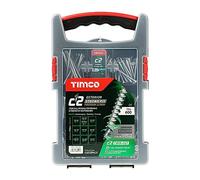 TIMCO - C2 Strong-Fix Lot de 600 vis d'extérieur multi-usages de qualité supérieure - Pack mixte - PZ - Double tête fraisée - Argent