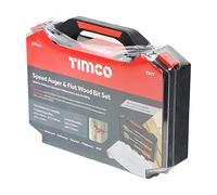 TIMco CKIT Kit tarière de charpentier et mèche plate pour bois - Lot de 5 - CKIT