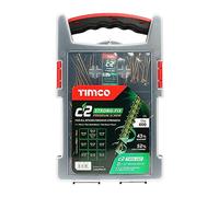 TIMCO Lot de 600 vis multi-usages C2 Strong-Fix Premium - Pack mixte - PZ - Double tête fraisée - Jaune