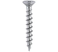 TIMco Passivation PVC Vis à tête fraisée nervuré fenêtre à vis - Jaune (boîte de 1000), 205Z